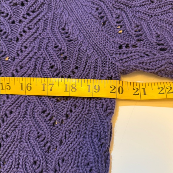 Talbots Purple Cardigan Women's Petite Large Long Sleeve Cable Knit - Picture 6 of 7